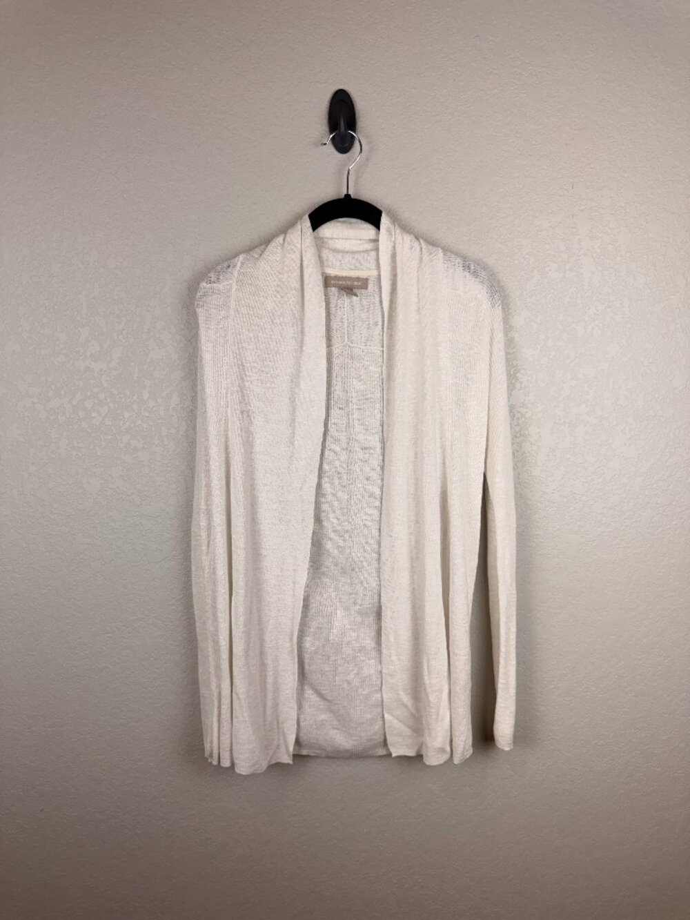 Banana Republic Ivory Linen Blend Open Front Draped Cardigan S